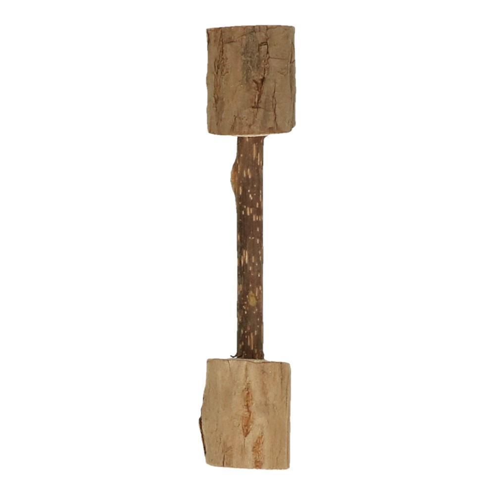 Hanging Wood Dumbell with cat root cat toy