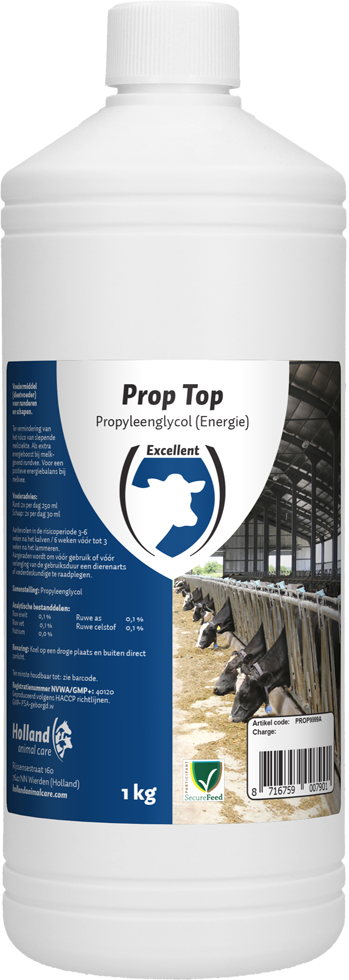 Prop Top to reduce the risk of ketosis in cattle after parturition, calving