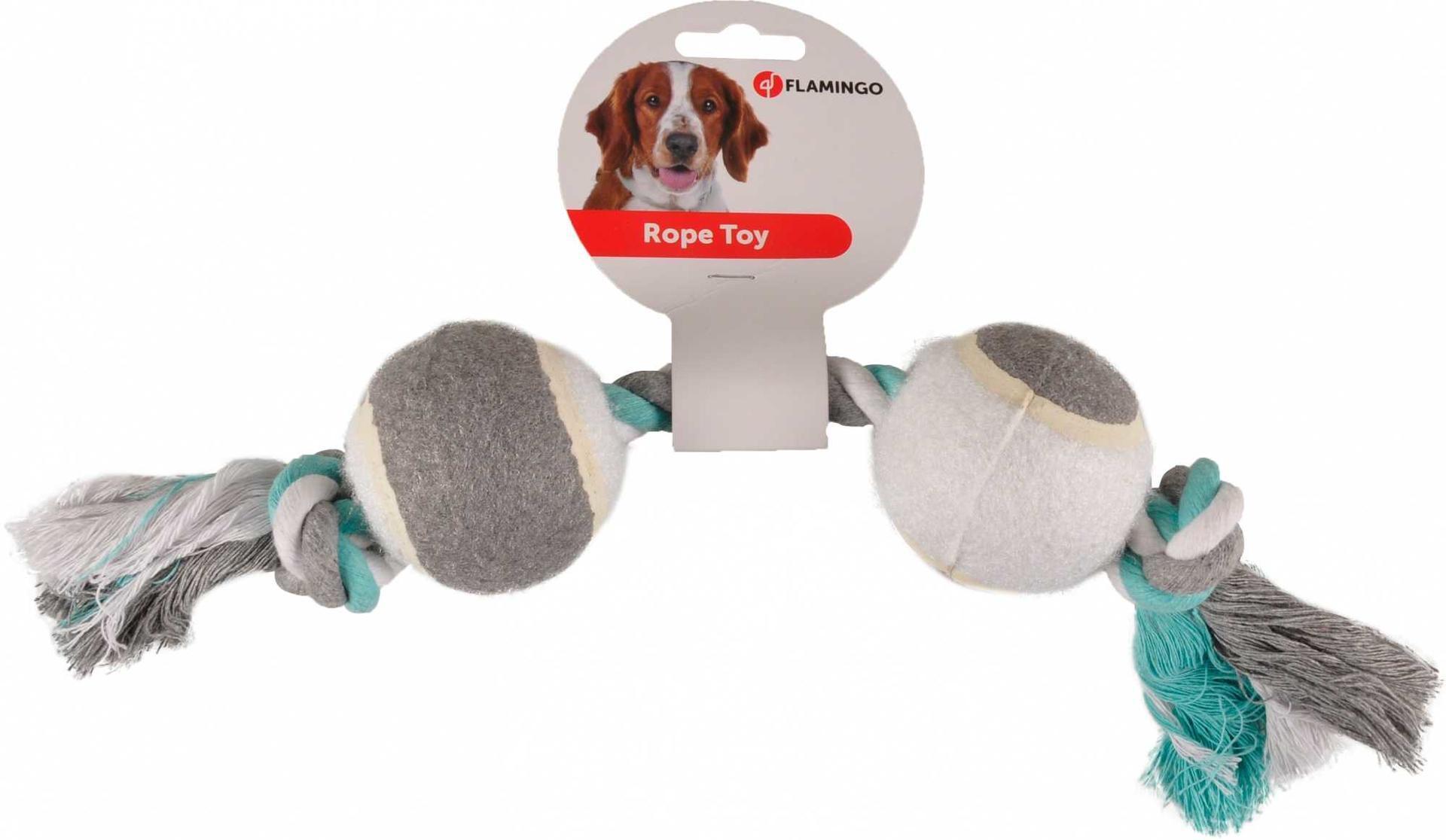 Rope with 2 tennis balls mint dog toy chew toy