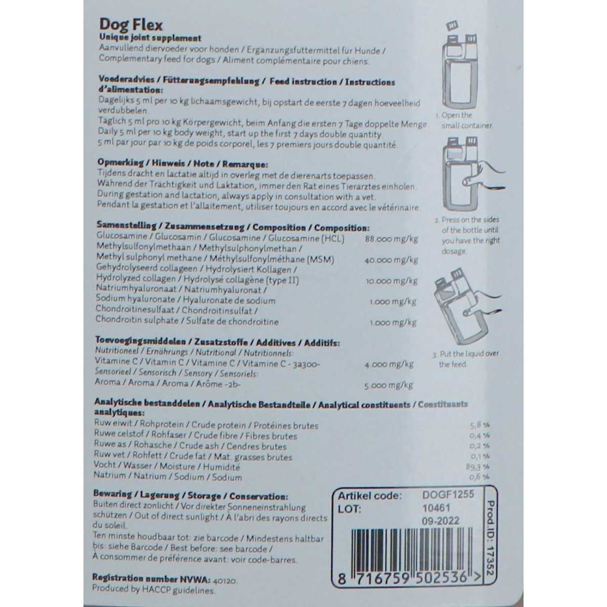 Muscle protection liquid for dogs