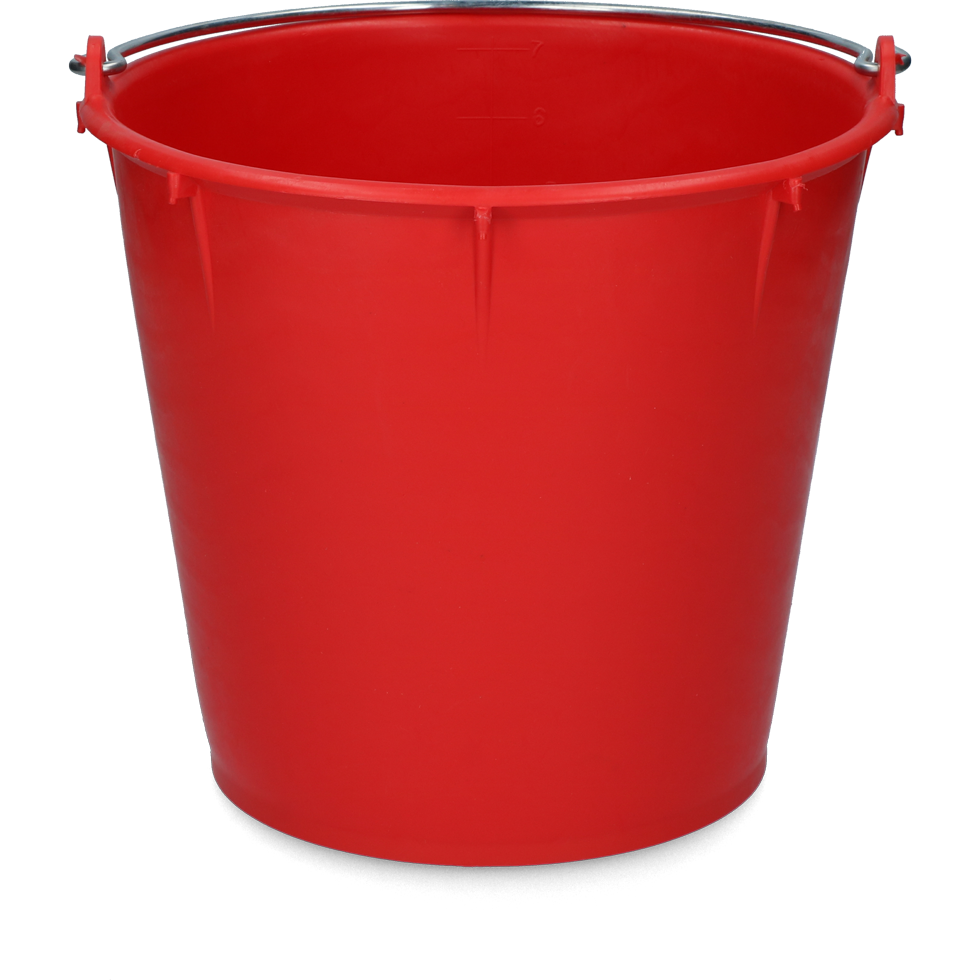 bucket 7 l with red handle barn livestock feeding feeding drink technology feeding bowls