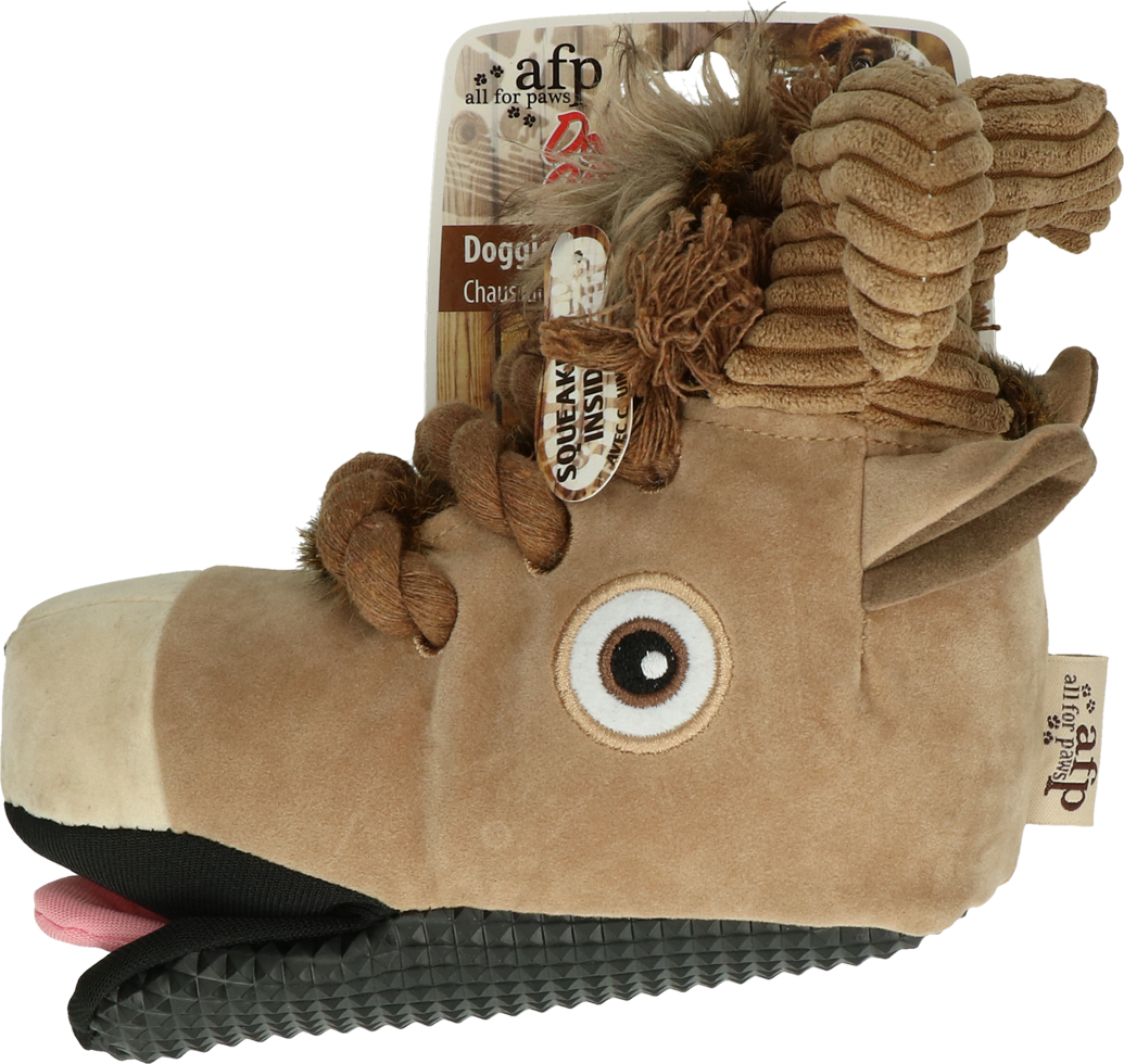 Doggy whistling dog toy shoe shape with sheep motif