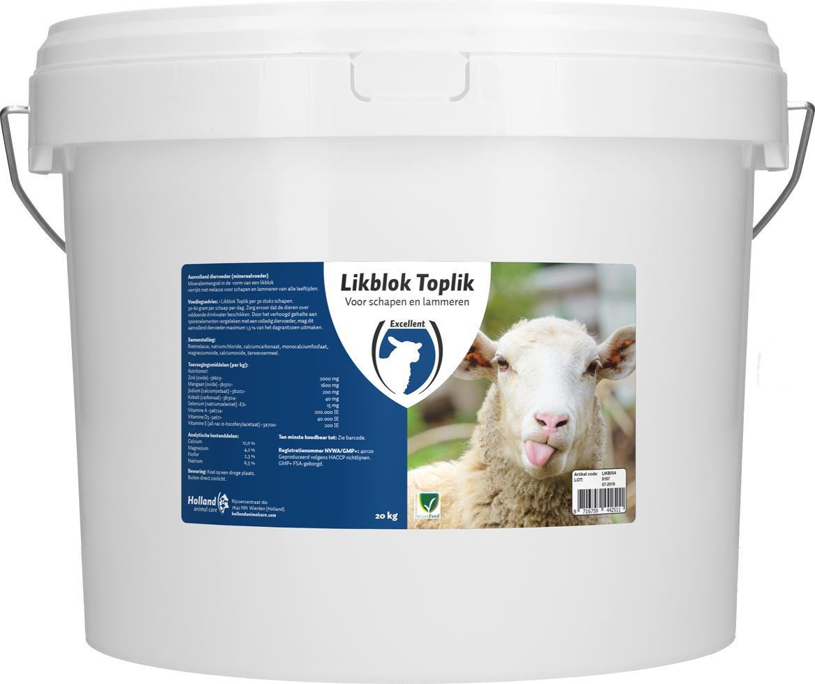 Toplik Lick salt bucket, for sheep and lamb
