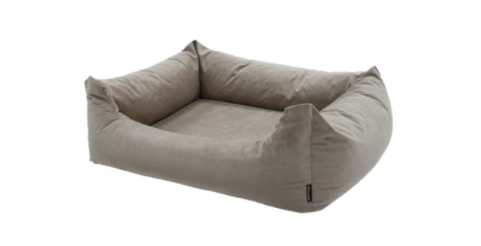 Velour light grey dog bed M