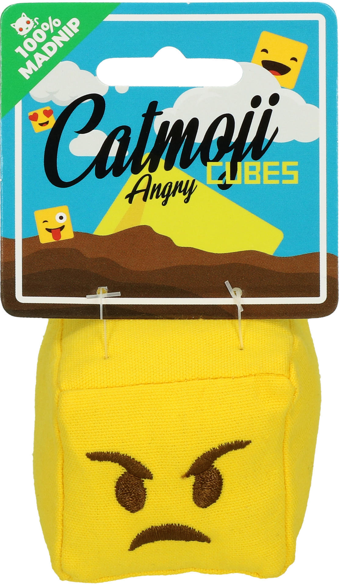 Emoji Cat Cube Angry cat toy with cat root