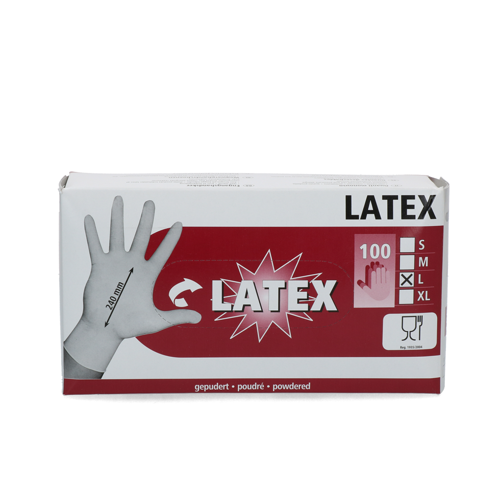 Melkers gloves Latex powdered L (8-9)