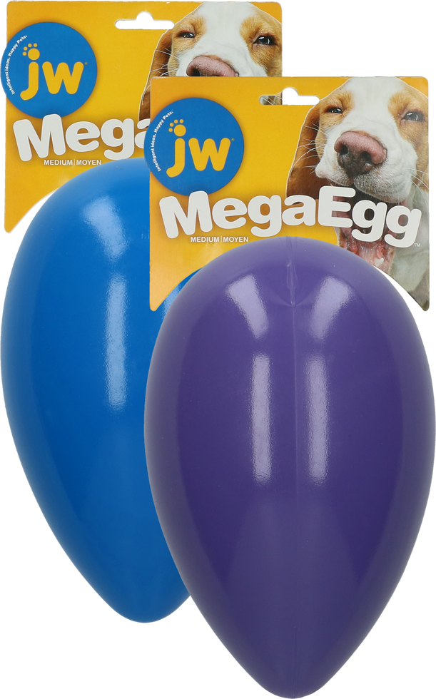 egg shaped toy medium purple dog toy