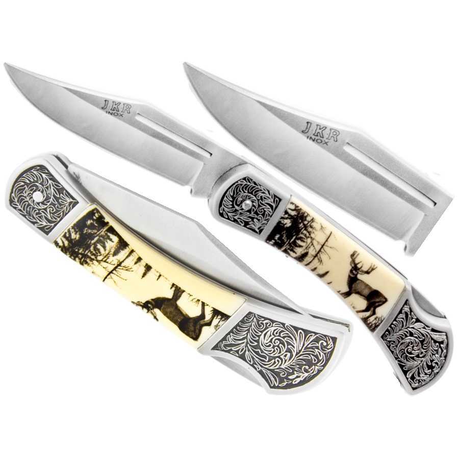 Knife JKR113 with deer pattern