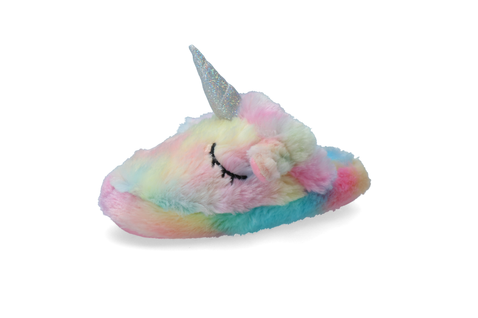 Rainbow coloured slippers plush dog toy