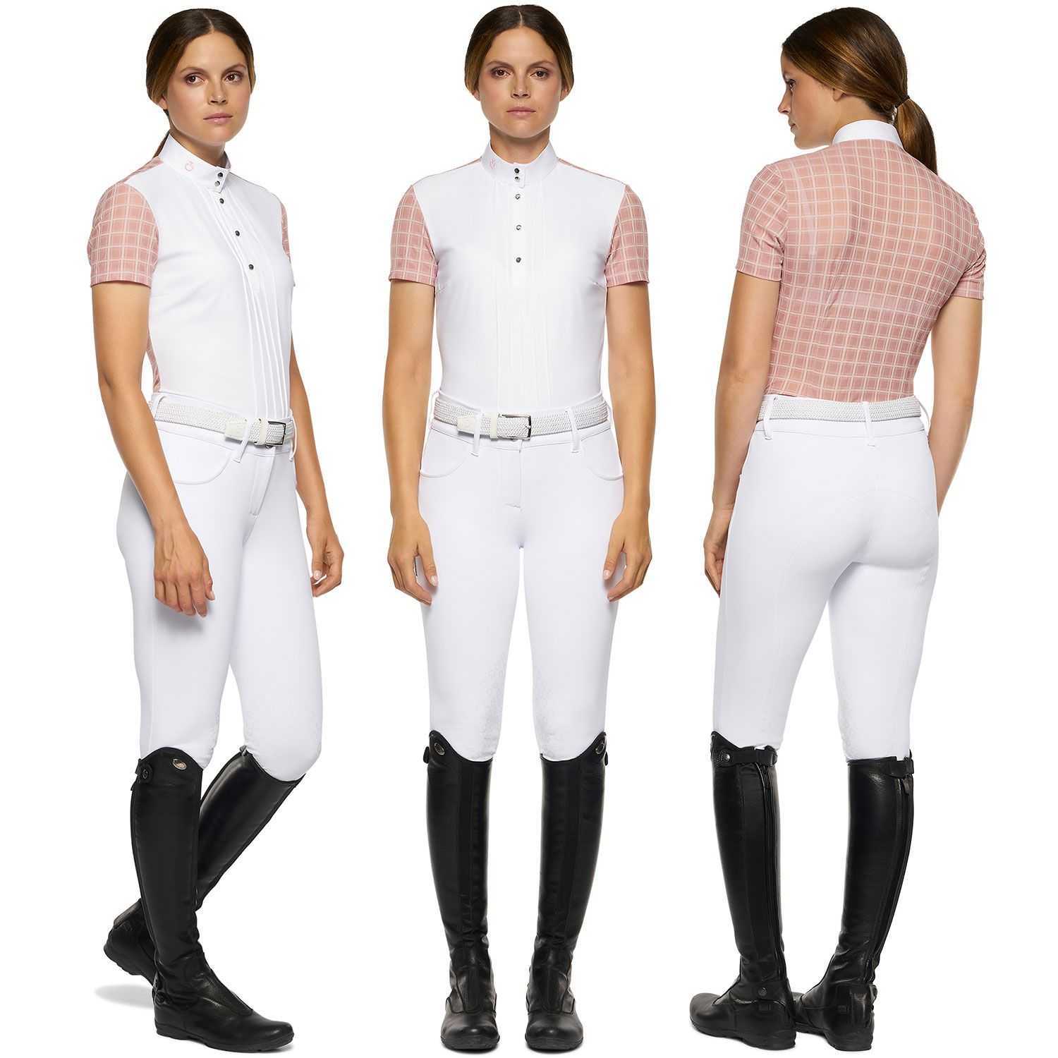 Woman  rider competition shirt pleated in front