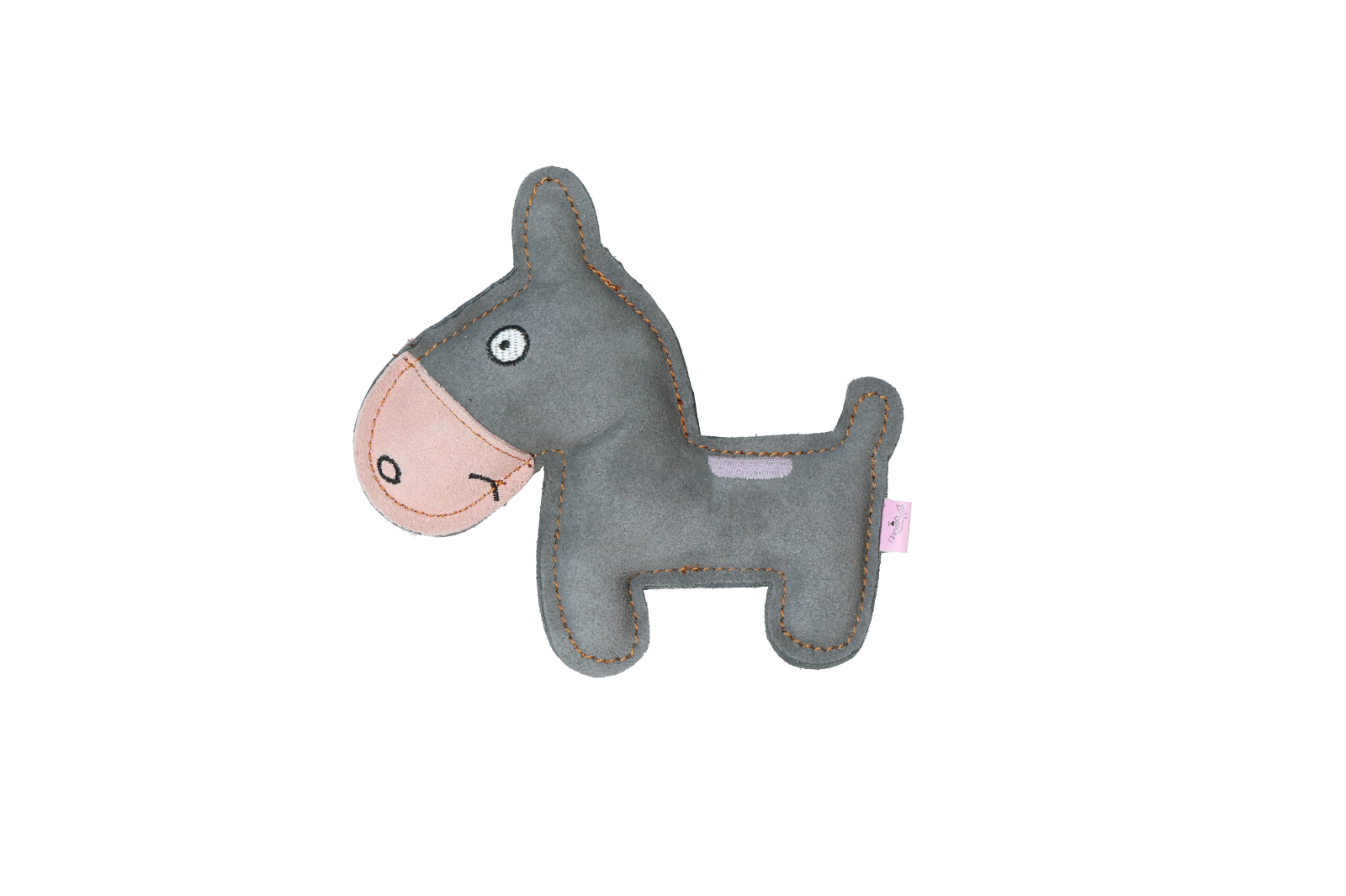 Donkey pink plush dog toy
