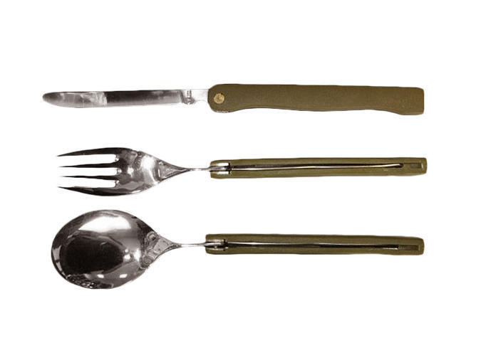Foldable tourist cutlery set