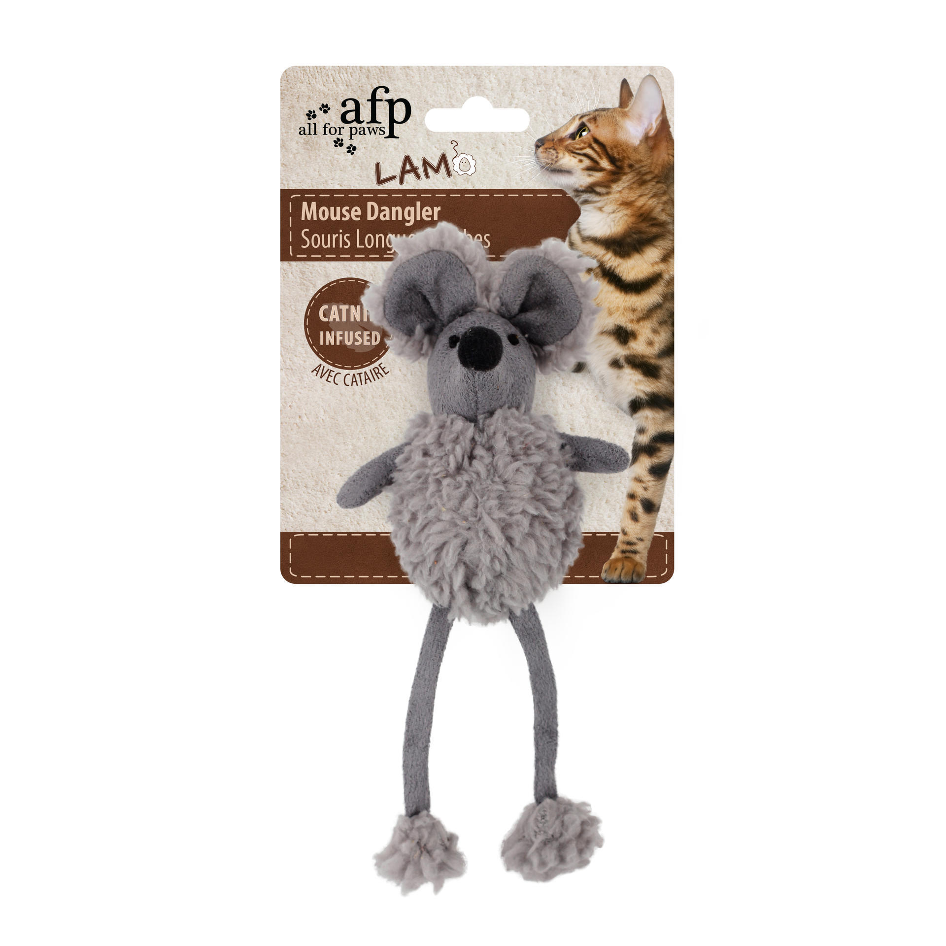 Lamb's wool Mouse Dangler cat toy