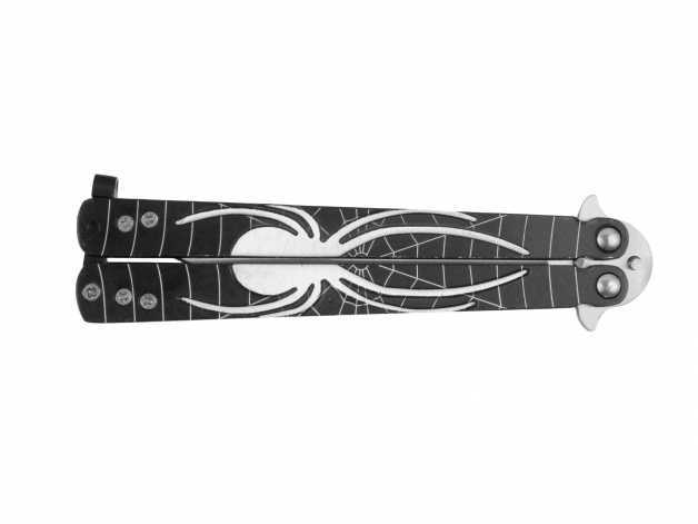 JKR343 butterfly knife with spider pattern