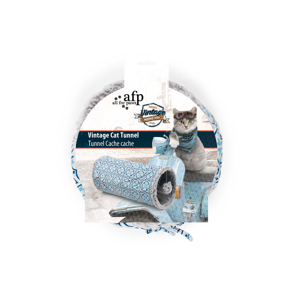 Vintage Cat Tunnel Grey Cat Toy