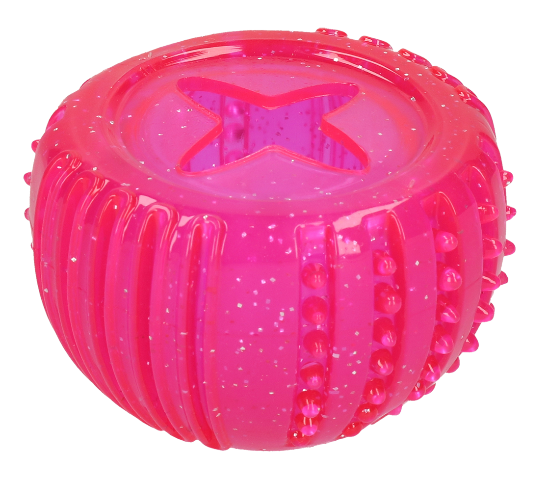 dog toy with treat holder pink chew toy