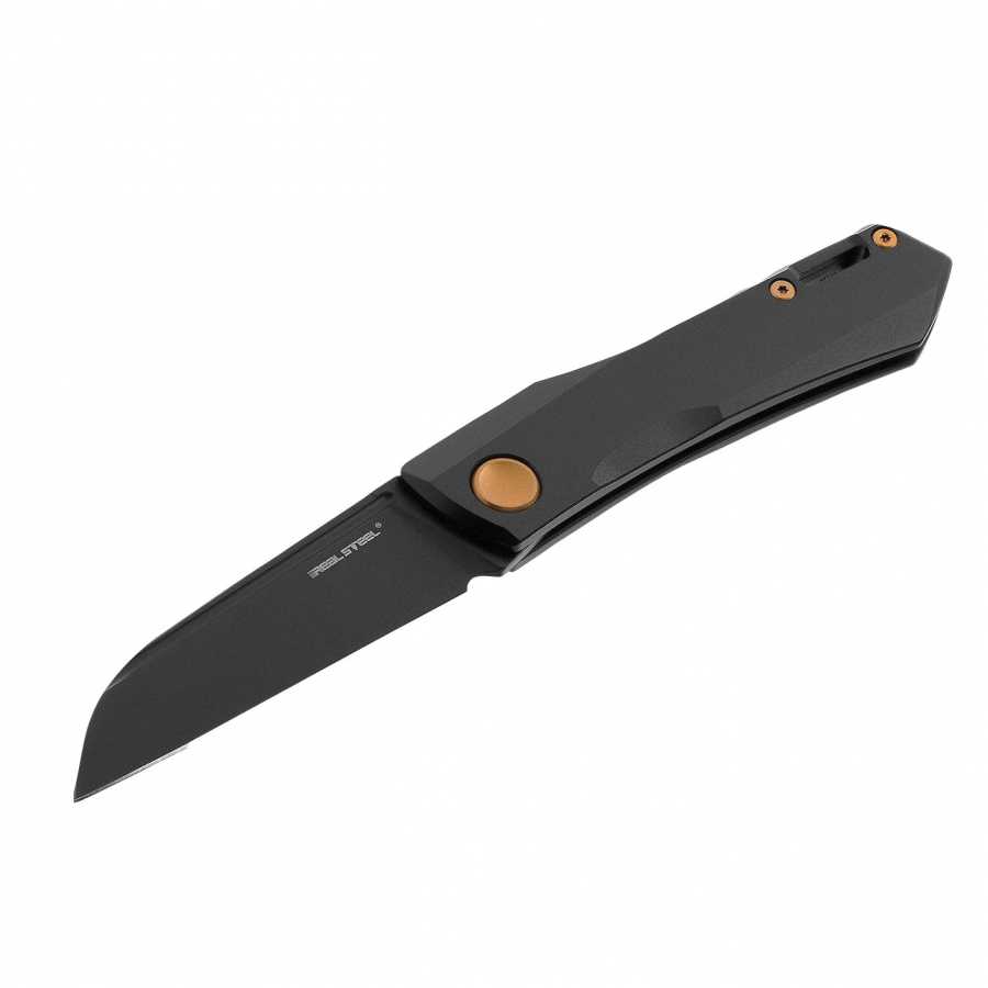 Solis Lite black-gold titanium folding knife