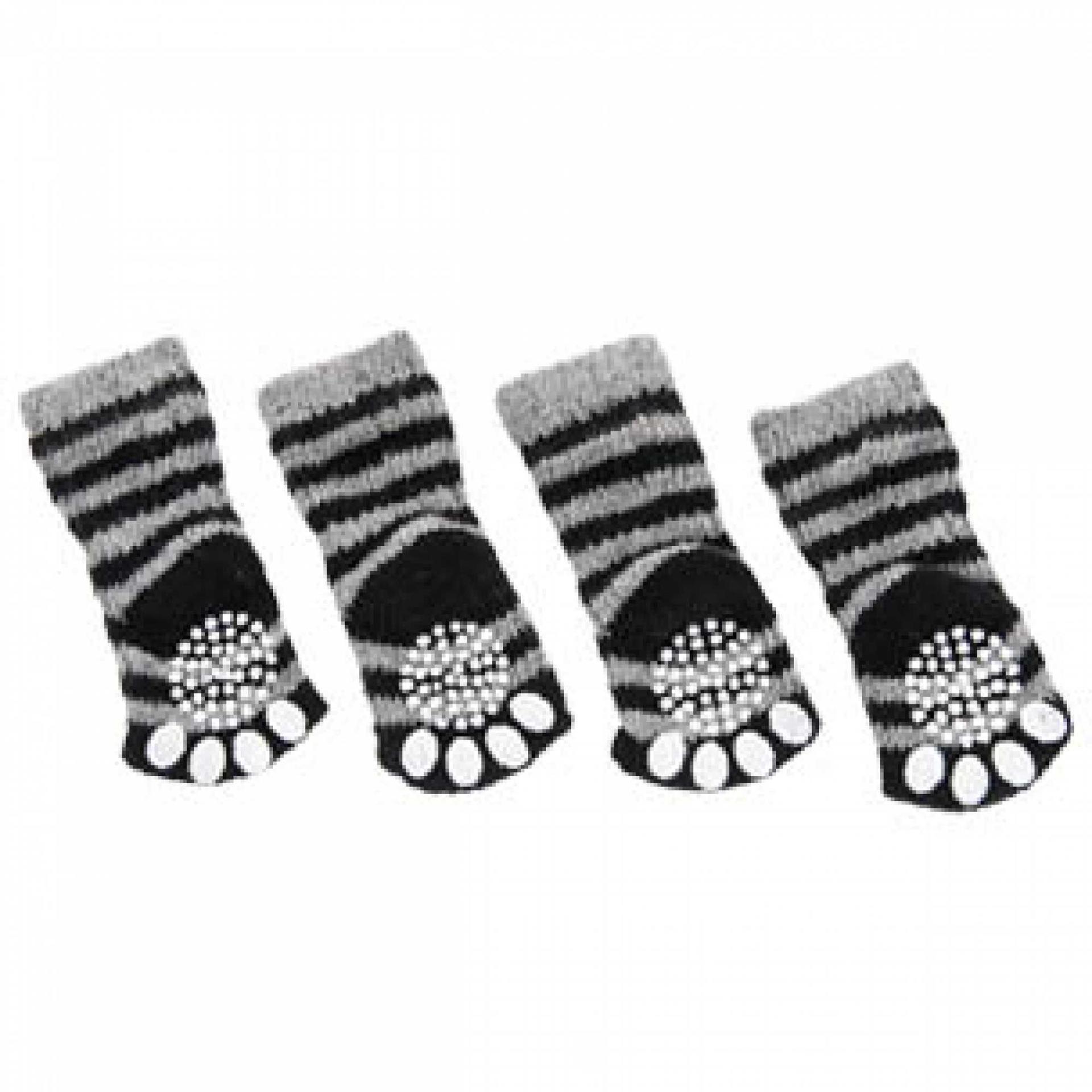 Dog socks L black grey Dog clothing paw protectors