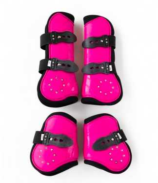 209  Luxury tendon  protection boots glitter shine fuchsia full horse foot protection