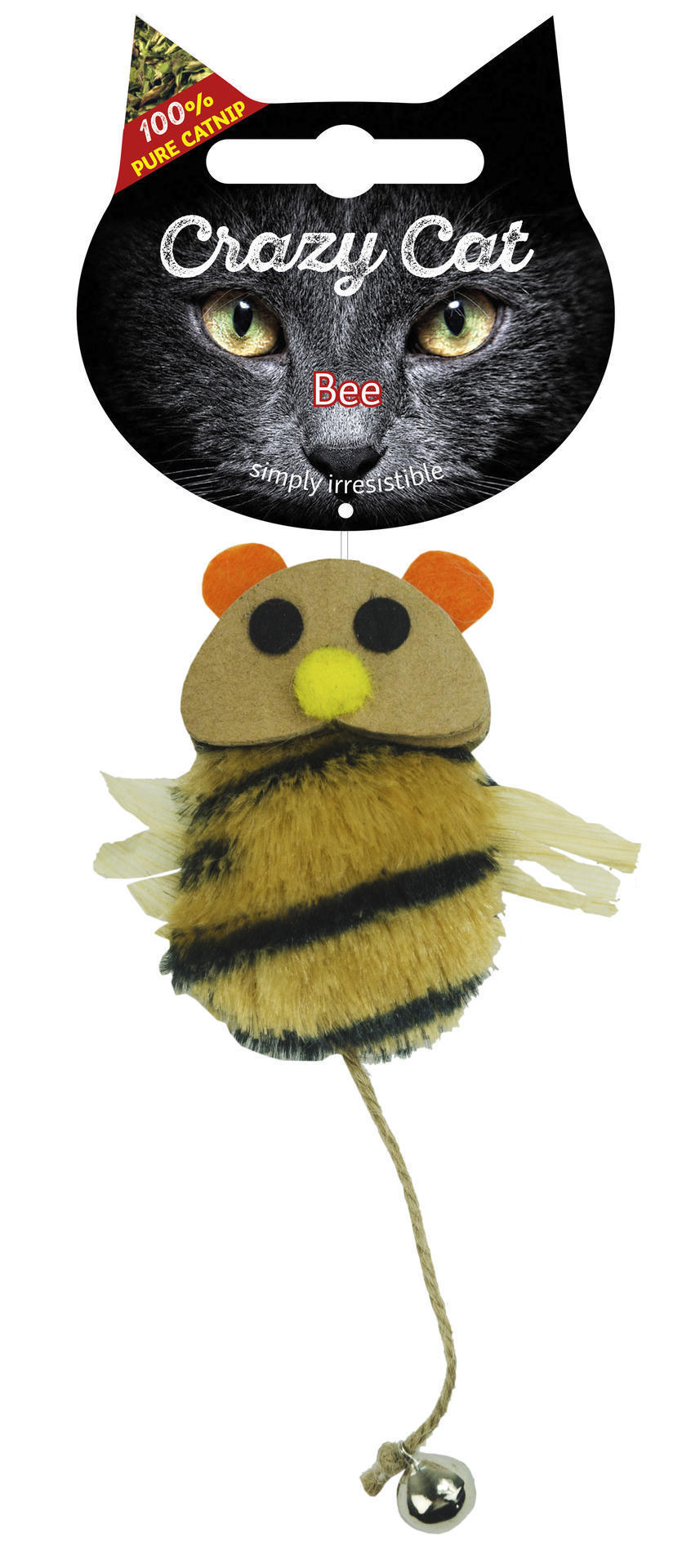 Crazy cat bee with 100% cat root plush cat toy