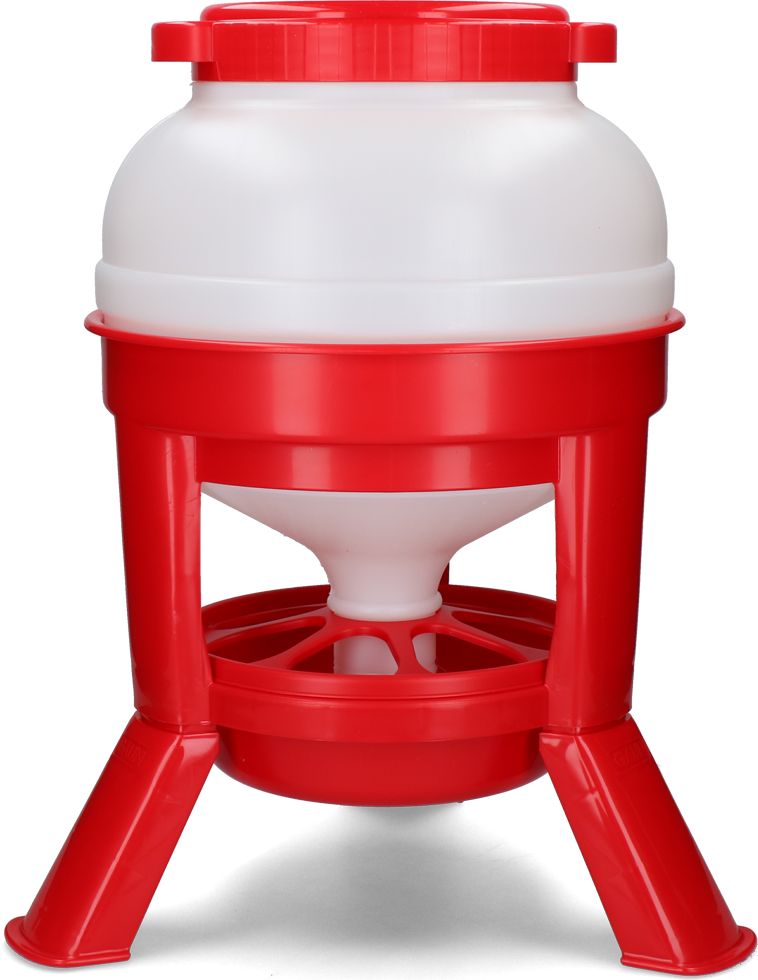 Poultry feeder with feet 20 l red hopper