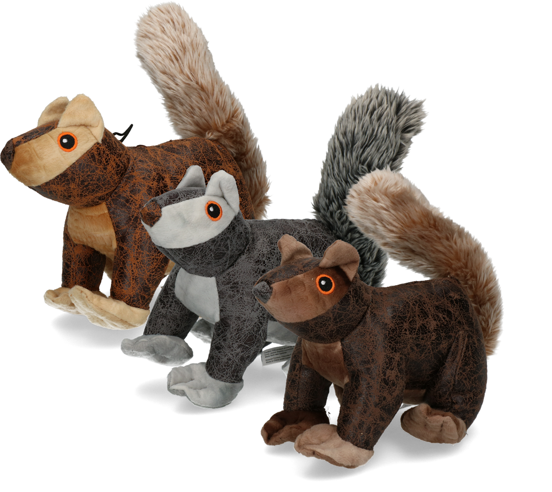 brown squirrel soft dog toy