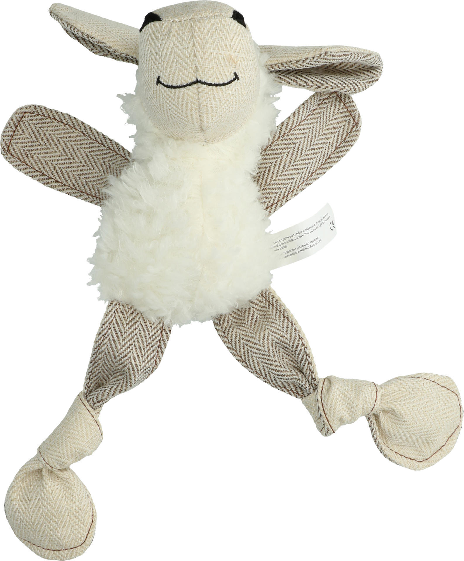 Flat white sheep dog toy plush