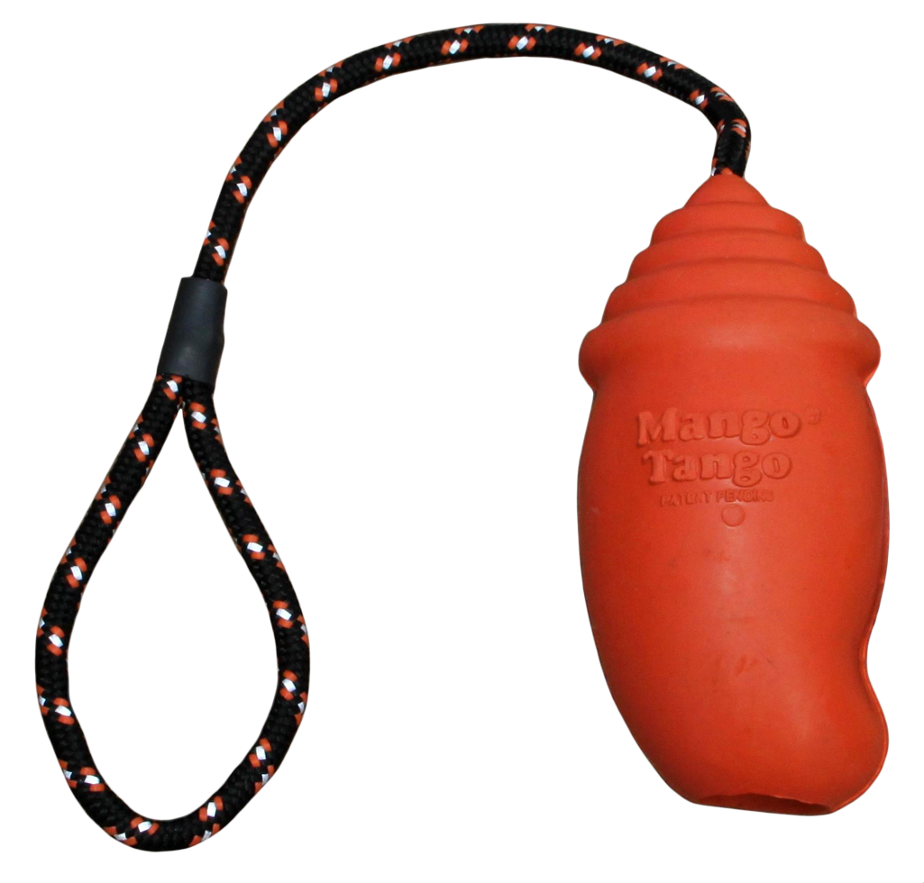 Mango Tango inside fillable dispenser with rope large 14,5cm dog toy