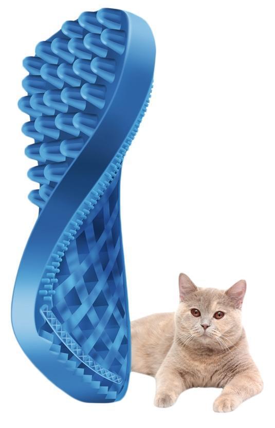 Cat short hair brush blue, cat grooming, comb