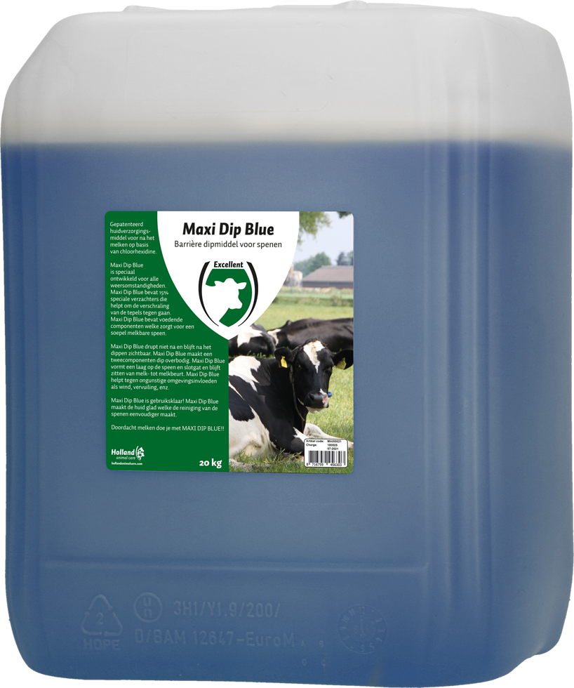 Maxi Dip Blue after milking, cattle udder care