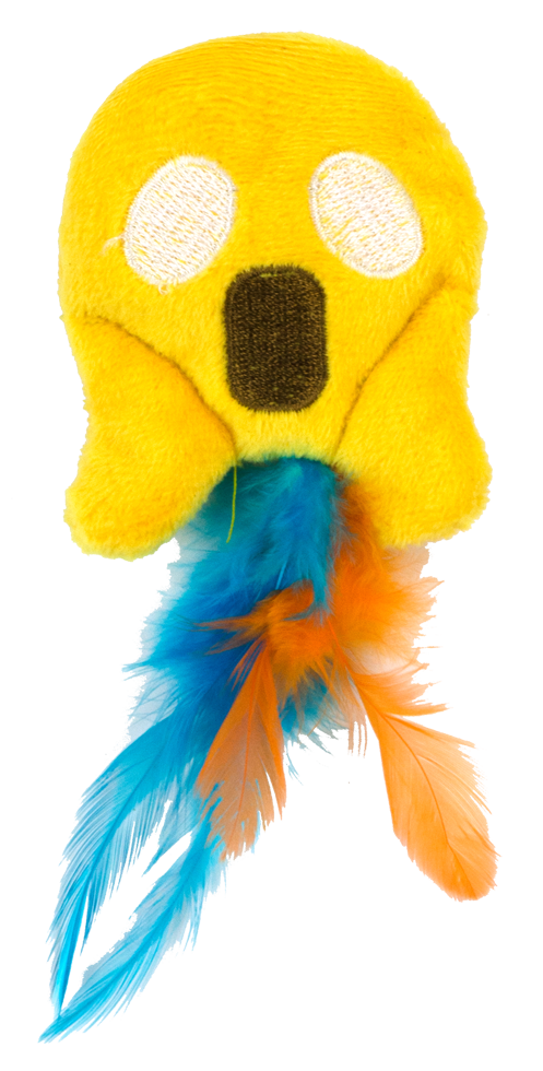 Emoji Cat Spooky cat toy with feathered cat root