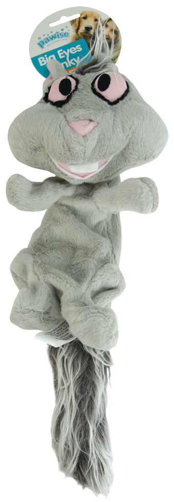 Big eyed funky squirrel 29cm plush dog toy