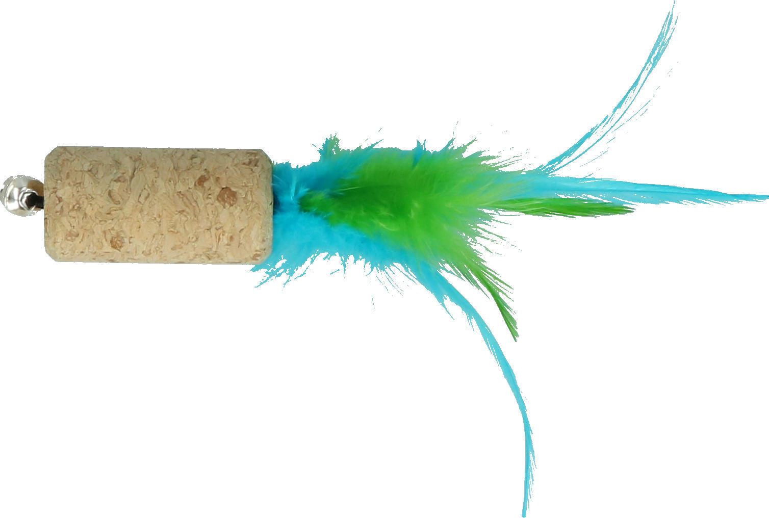 Wool luxury feathered dream cork green cat toy