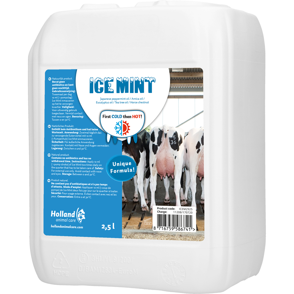 Ice Mint udder oil in bulk with dispenser, cattle udder care