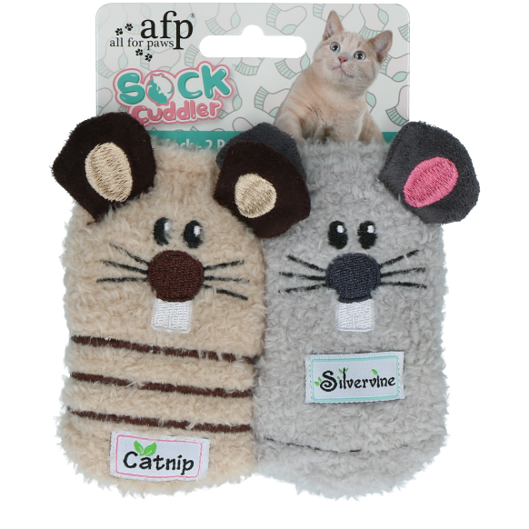 Socks filled with catnip - Mouse socks - 2 pack cat toy