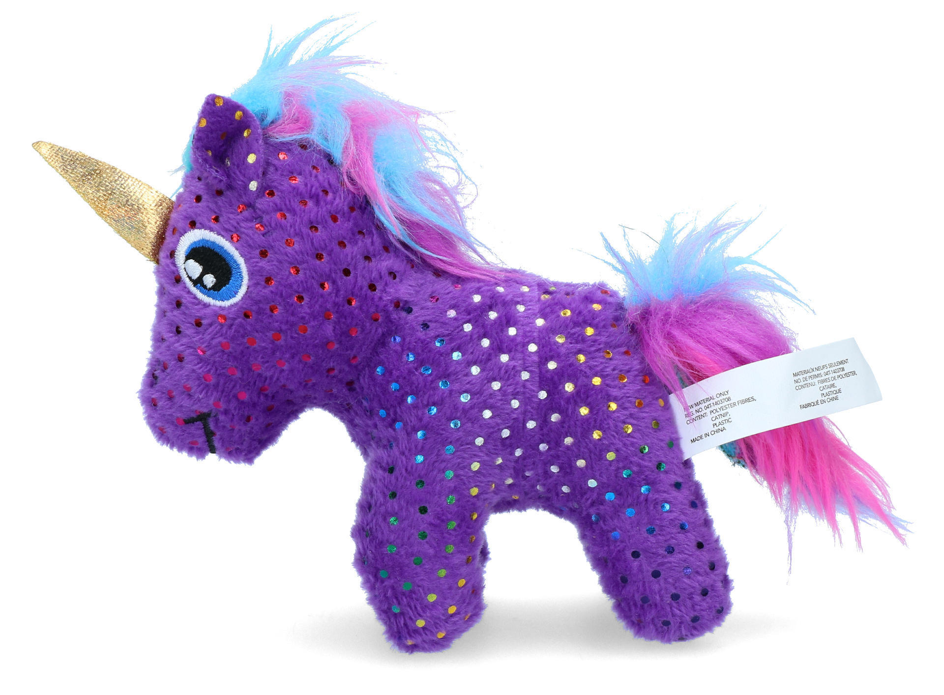 Buzzy cat Unicorn plush cat toy filled with catnip
