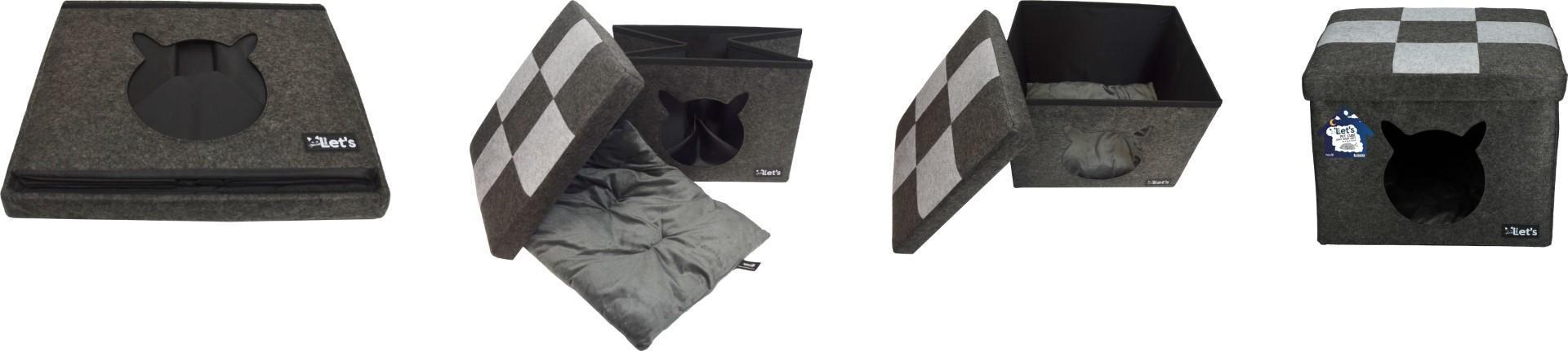 Sleep light-dark grey Pet Cube cat bed