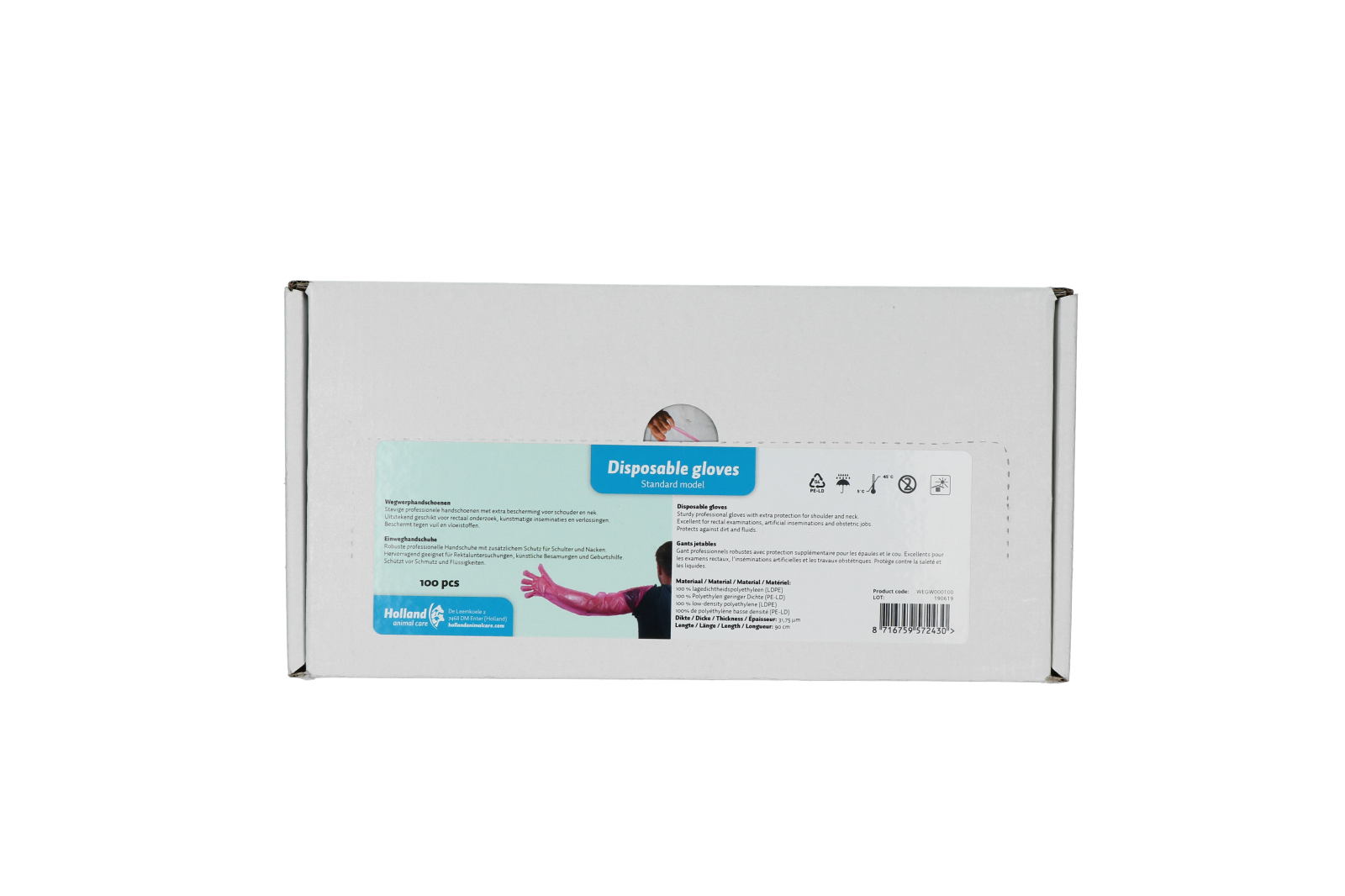 Disposable gloves orange for sheep, goats, alpacas, llamas, larger animals