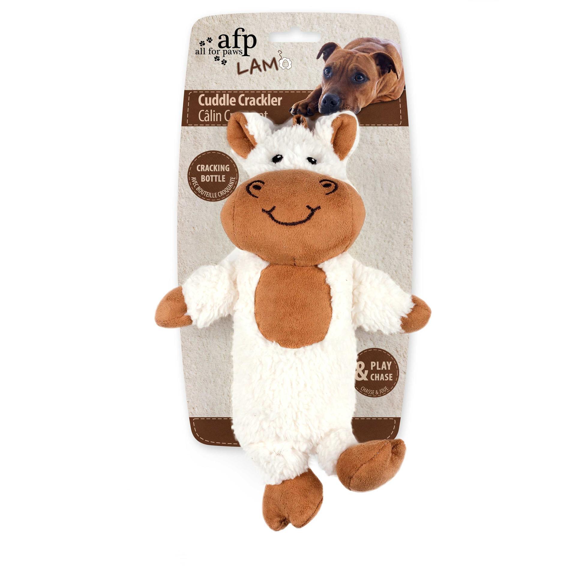 Soft dog toy filled with artificial wool