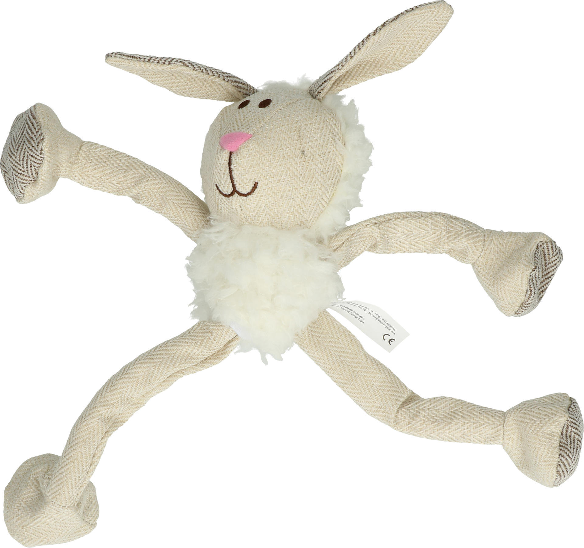 Fluffy white bunny dog toy plush