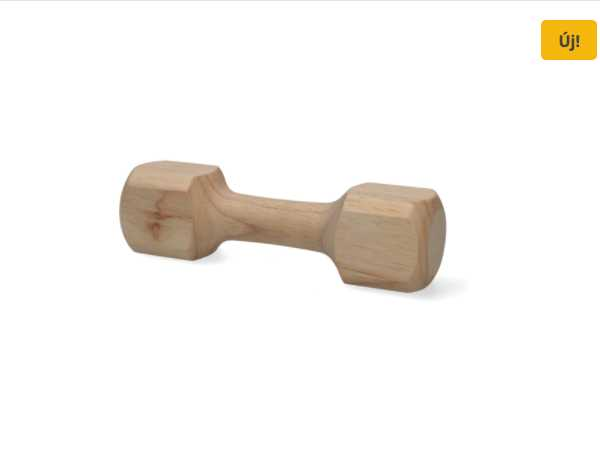 Dumbbell shaped wooden toy 20 cm dog toy