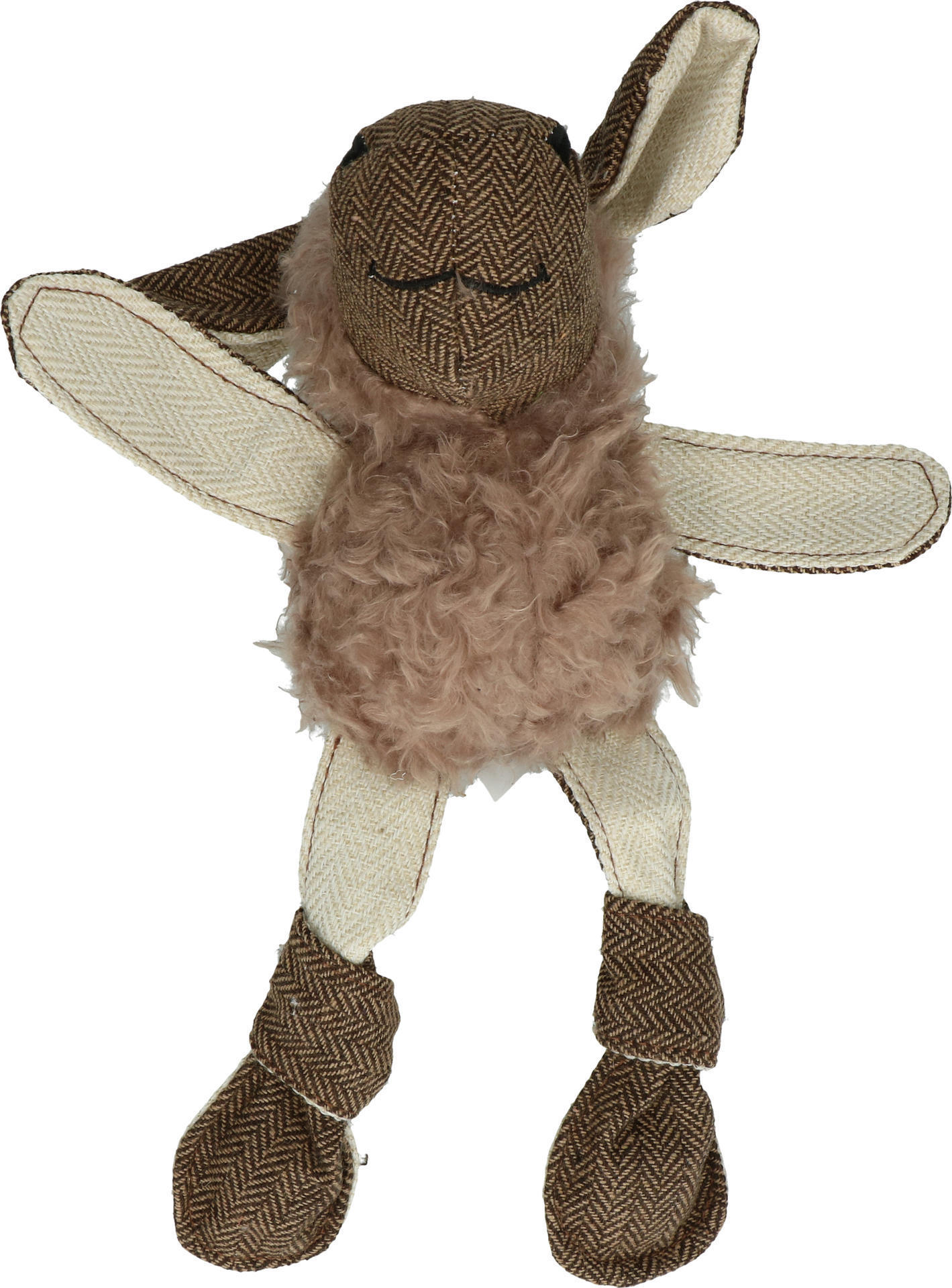 Flat brown lamb dog toy plush