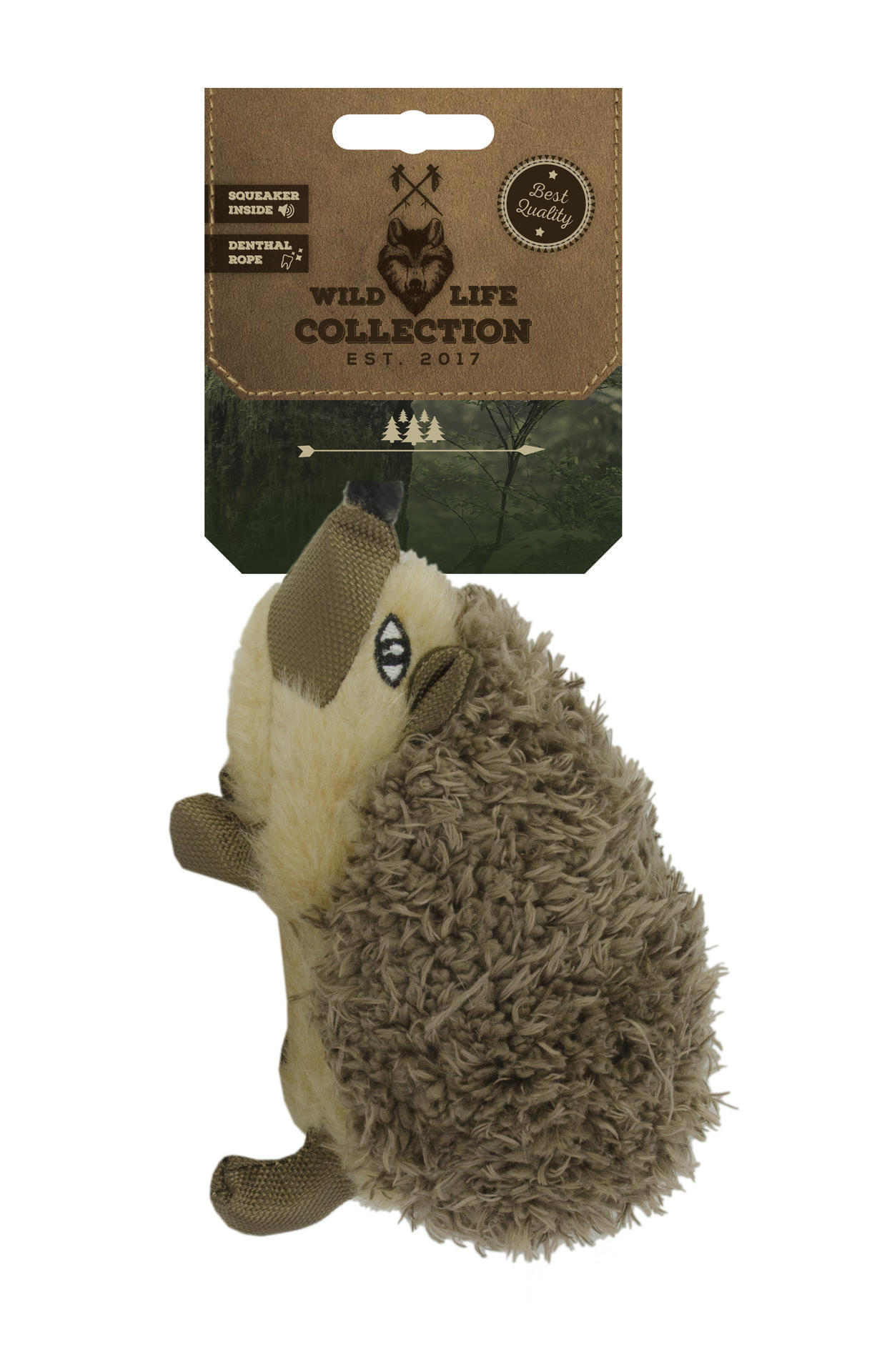 Plush hedgehog dog toy