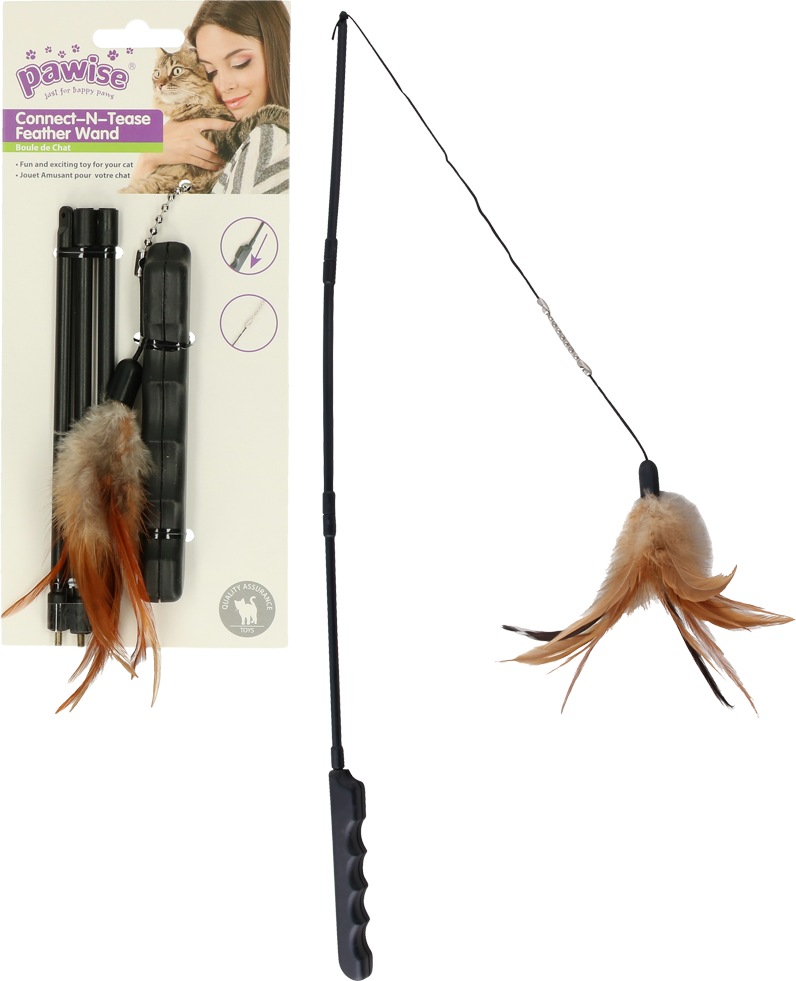 Connect-N-Tease feather wand cat toy
