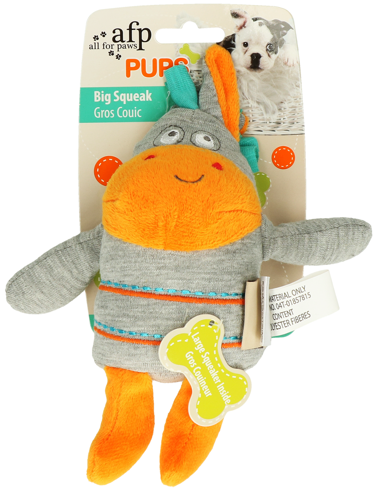 Pups toy with big beeper plush dog toy