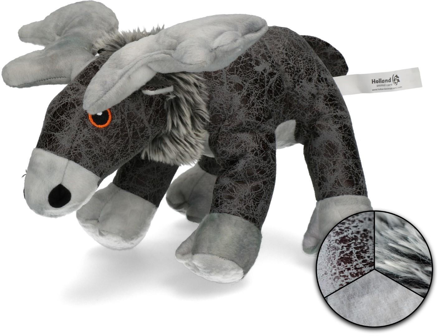 grey moose soft dog toy