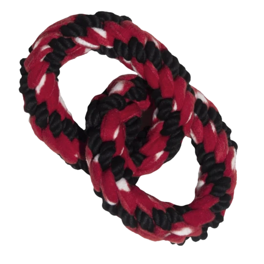 Double ring 26 cm dog toy rope game