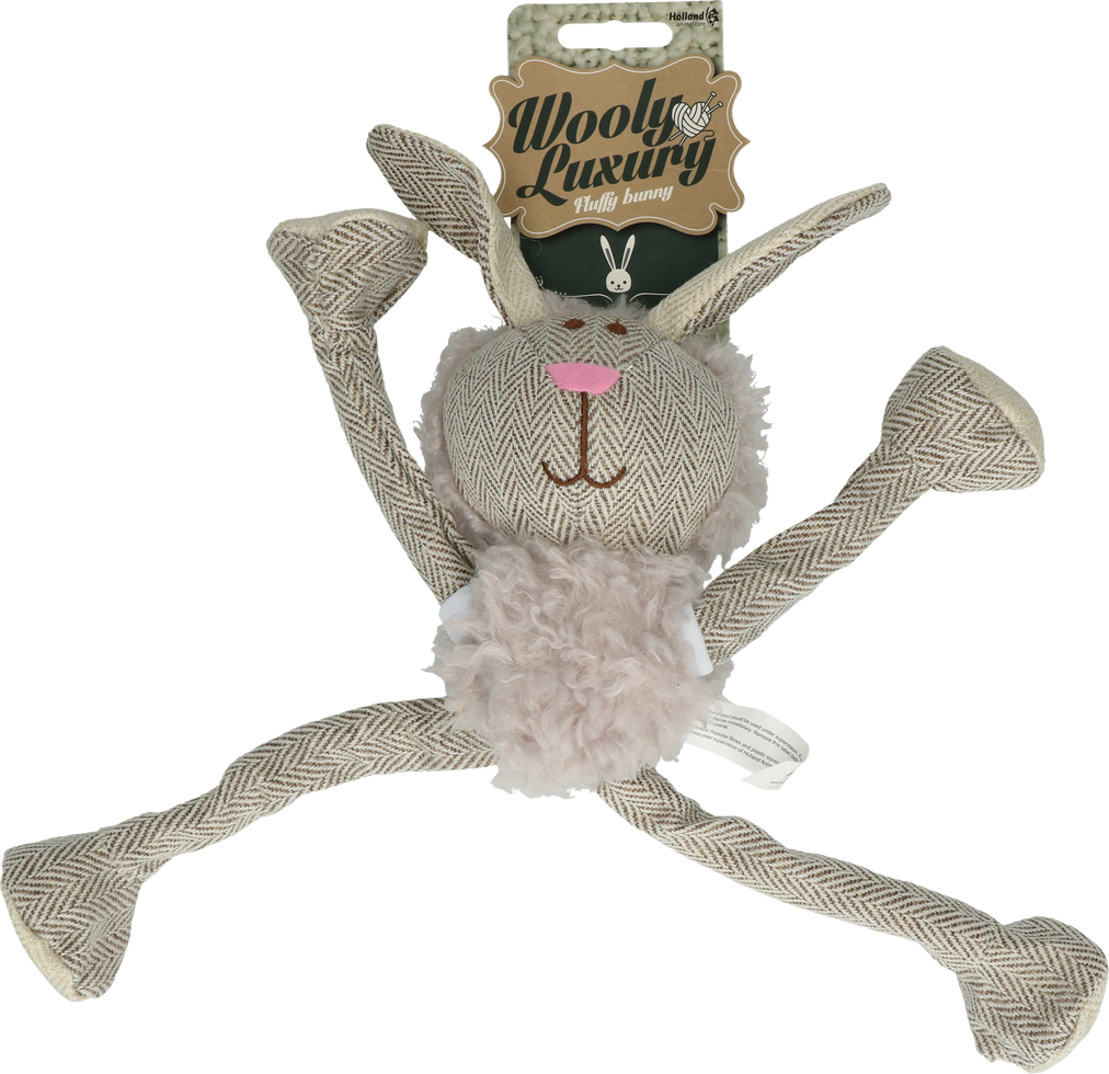 Fluffy grey bunny dog toy plush