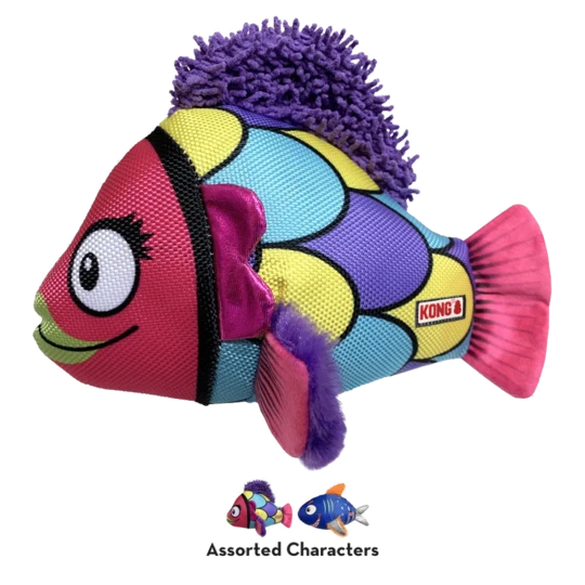 Reefz colourful fish L dog toy