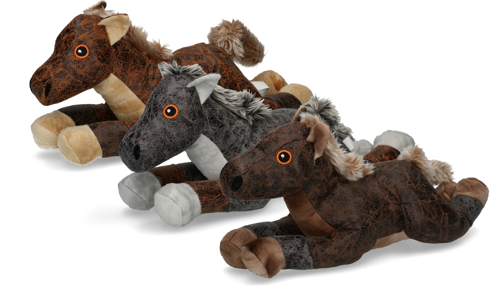 Soft material brown horse with beeper dog toy